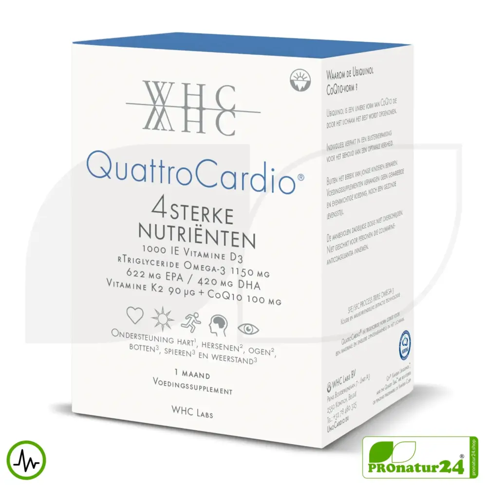 WHC QuattroCardio® (OMEGA-3 fatty acids, vitamin D3, K2 and Q10 ubiquinol) | 90 capsules